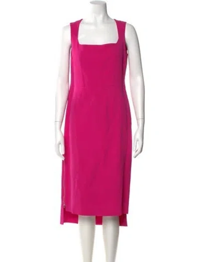 Pre-owned Antonio Berardi Square Neckline Midi Length Dress In Pink
