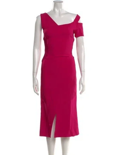 Pre-owned Antonio Berardi Square Neckline Midi Length Dress In Pink
