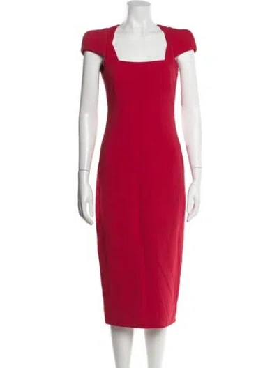 Pre-owned Antonio Berardi Square Neckline Midi Length Dress In Red