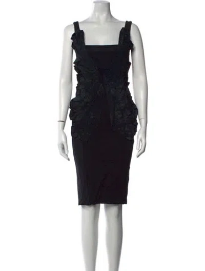 Pre-owned Antonio Berardi Square Neckline Mini Dress In Black