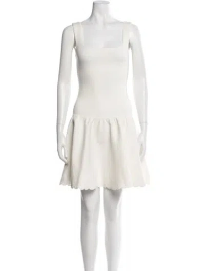 Pre-owned Antonio Berardi Square Neckline Mini Dress In White