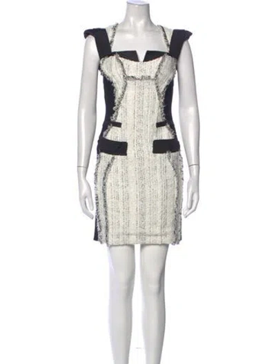 Pre-owned Antonio Berardi Tweed Pattern Mini Dress In Black