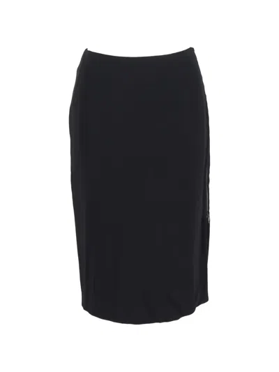 Pre-owned Antonio Berardi Vintage Pencil Midi Skirt In Black
