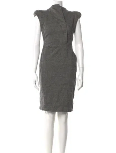 Pre-owned Antonio Berardi Virgin Wool Knee-length Dress In Gray