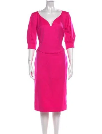 Pre-owned Antonio Berardi Virgin Wool Knee-length Dress In Pink