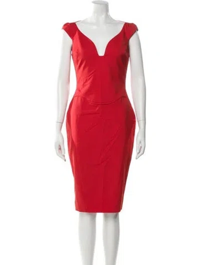 Pre-owned Antonio Berardi Virgin Wool Knee-length Dress In Red