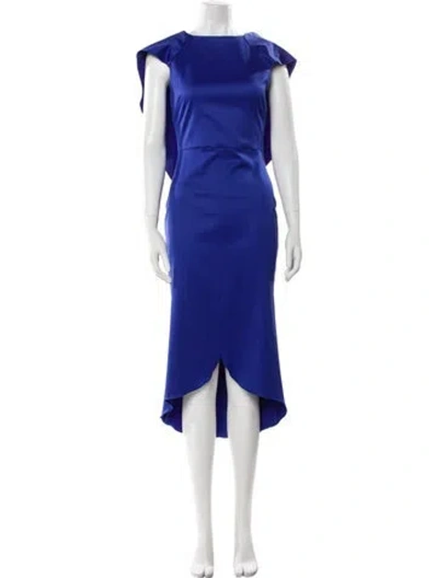 Pre-owned Antonio Berardi Virgin Wool Long Dress W/ Tags In Blue