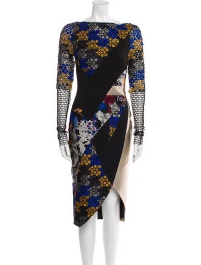 Pre-owned Antonio Berardi Virgin Wool Midi Length Dress In Black