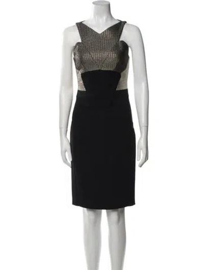 Pre-owned Antonio Berardi V-neck Knee-length Dress In Black