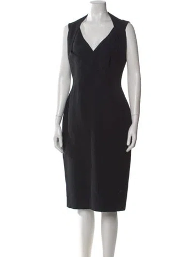 Pre-owned Antonio Berardi V-neck Knee-length Dress In Black