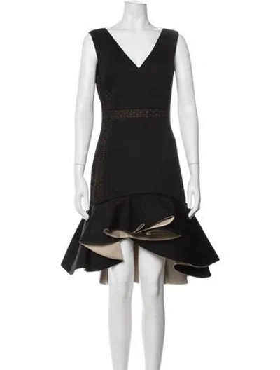 Pre-owned Antonio Berardi V-neck Knee-length Dress In Black