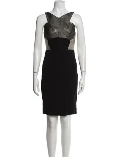 Pre-owned Antonio Berardi V-neck Knee-length Dress In Black