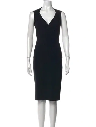 Pre-owned Antonio Berardi V-neck Knee-length Dress In Black
