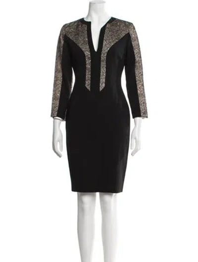 Pre-owned Antonio Berardi V-neck Knee-length Dress In Black