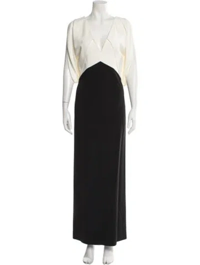 Pre-owned Antonio Berardi V-neck Long Dress In Black