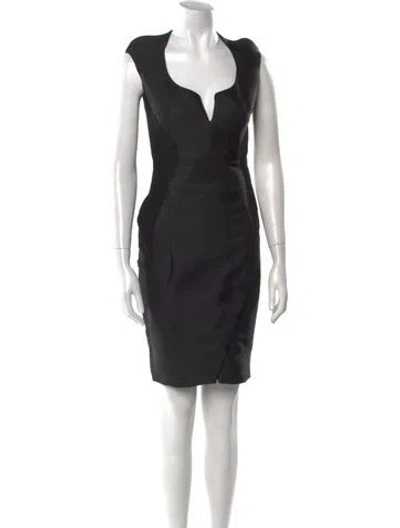 Pre-owned Antonio Berardi V-neck Mini Dress In Black