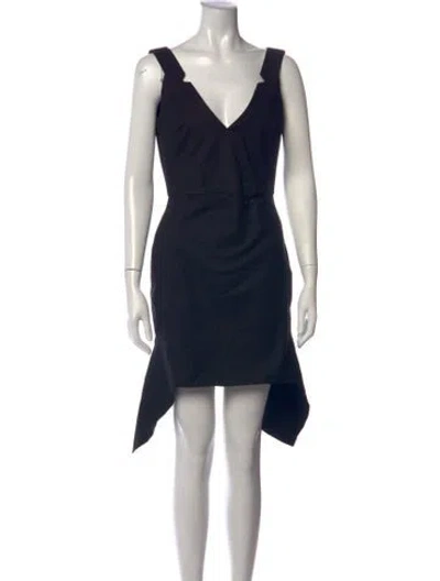 Pre-owned Antonio Berardi V-neck Mini Dress In Black