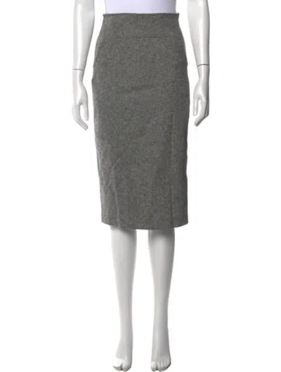 Pre-owned Antonio Berardi Wool Midi Length Skirt In Grey
