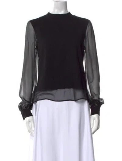 Pre-owned Antonio Berardi Wool Mock Neck Top In Black