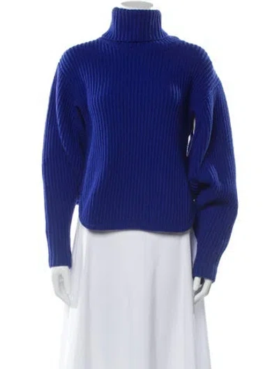 Pre-owned Antonio Berardi Wool Turtleneck Sweater In Blue