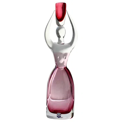 Pre-owned Antonio Da Ros Large Da Ros For Cenedese Italian Pink Sommerso Murano Glass Candlestick Holder