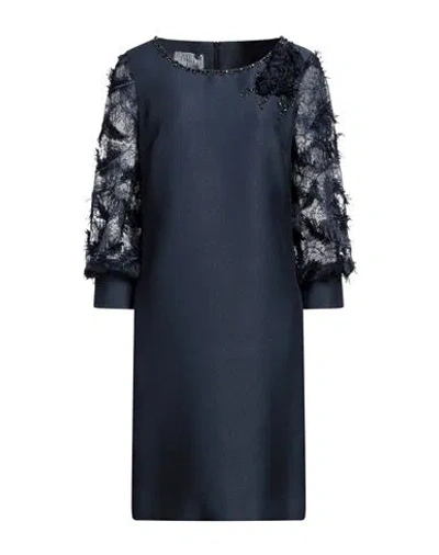 Antonio D'errico Woman Mini Dress Navy Blue Size 10 Polyester, Rayon