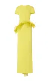 Antonio Grimaldi Sveva Fringed Detail Gown In Yellow