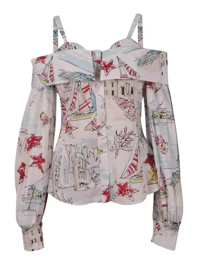 Antonio Marras Alghero Print Boat Neck Shirt In Multi