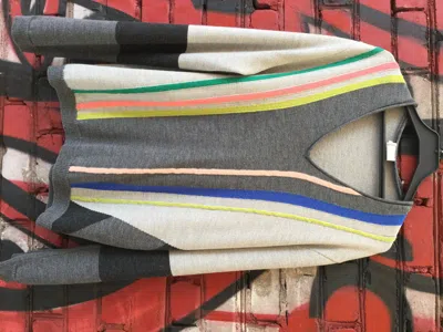 Pre-owned Antonio Marras Asymmetrical Wool Sweater.like Marni Or Kenzo In Multicolor