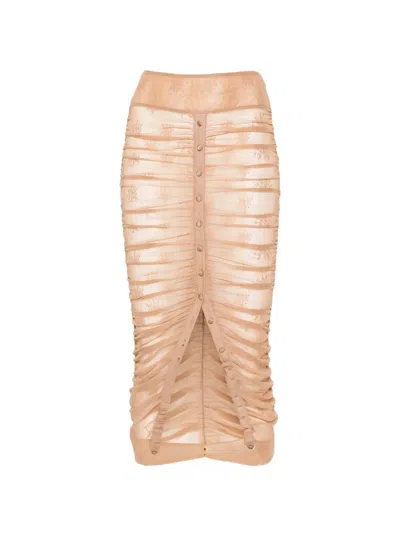 Antonio Marras Button-detail Midi Skirt In Brown