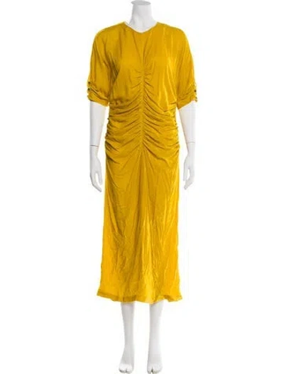 Pre-owned Antonio Marras Crew Neck Long Dress In Yellow