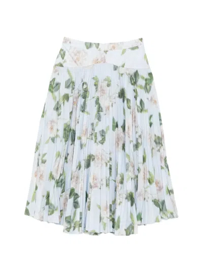 Antonio Marras Floral Pleated Midi Skirt In Multi