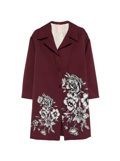 Antonio Marras Floral-print Coat In Red