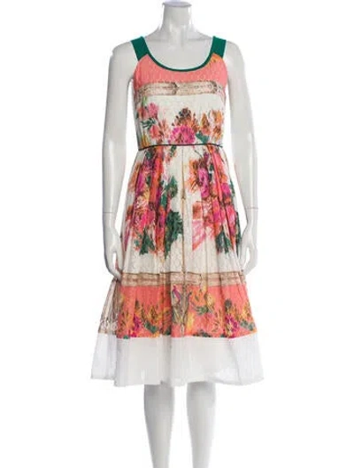 Pre-owned Antonio Marras Floral Print Midi Length Dress In Multicolor