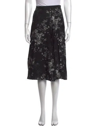 Pre-owned Antonio Marras Floral Print Midi Length Skirt In Black