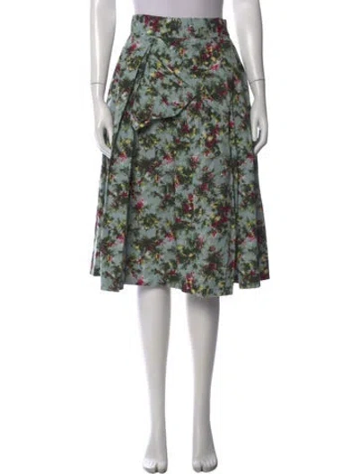 Pre-owned Antonio Marras Floral Print Midi Length Skirt In Green
