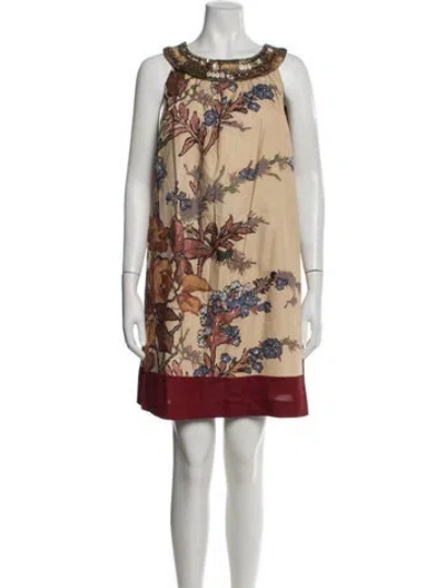 Pre-owned Antonio Marras Floral Print Mini Dress In Multicolor