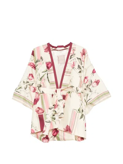 Antonio Marras Floral-print Belted Jacket In Animal Print