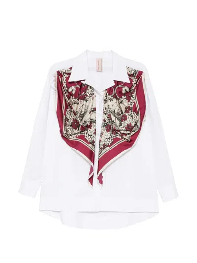 Antonio Marras Floral-print Draped Blouse In White