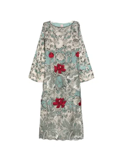 Antonio Marras Floral-print Embroidered Dress In Neutral