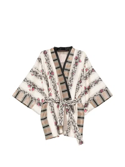 Antonio Marras Floral-print Kimono In Brown