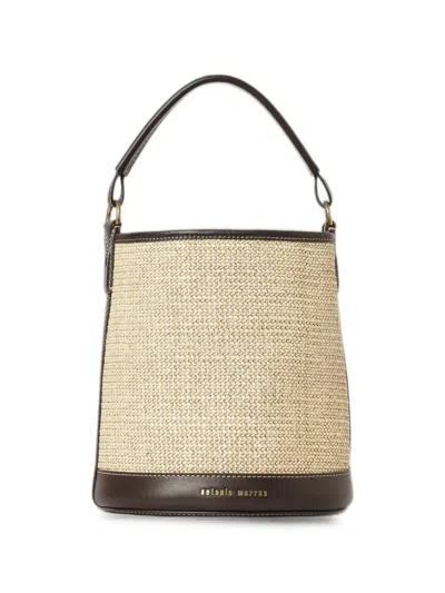 Antonio Marras Floral-print Leather-trim Bucket Bag In Neutral