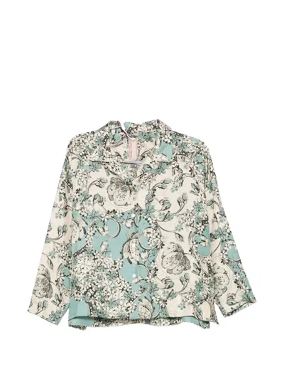 Antonio Marras Floral-print Long-sleeve Shirt In Gray