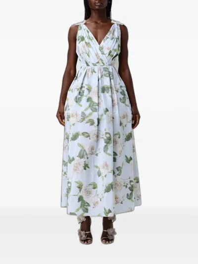 Antonio Marras Floral-print Midi Dress In Blue