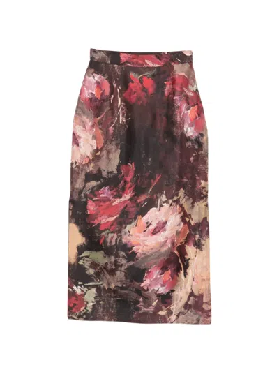 Antonio Marras Floral-print Midi Skirt In Multi