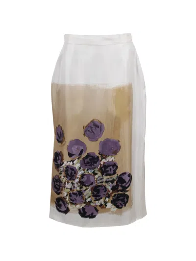 Antonio Marras Floral-print Midi Skirt In Neutral