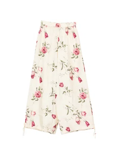 Antonio Marras Floral-print Palazzo Pants In Neutral