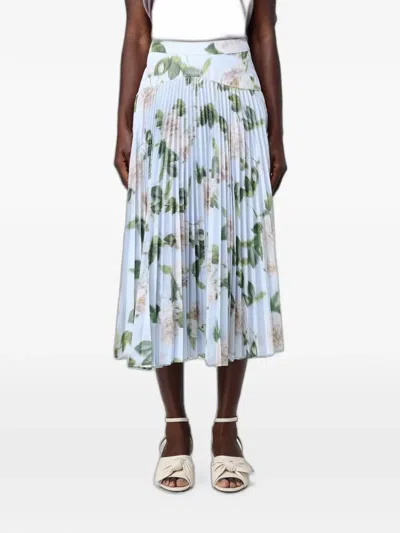 Antonio Marras Floral-print Pleated Midi Skirt In Multi