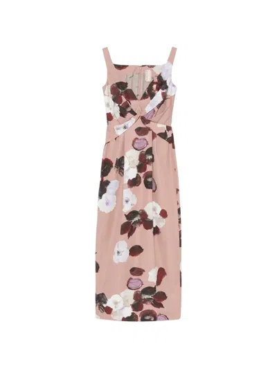 Antonio Marras Floral-print Twist-detail Dress In Pink
