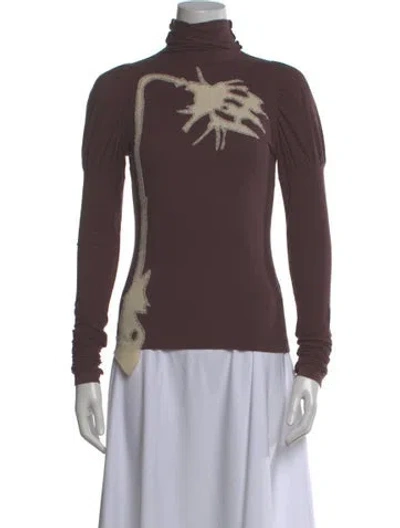 Pre-owned Antonio Marras Graphic Print Turtleneck Top In Multi